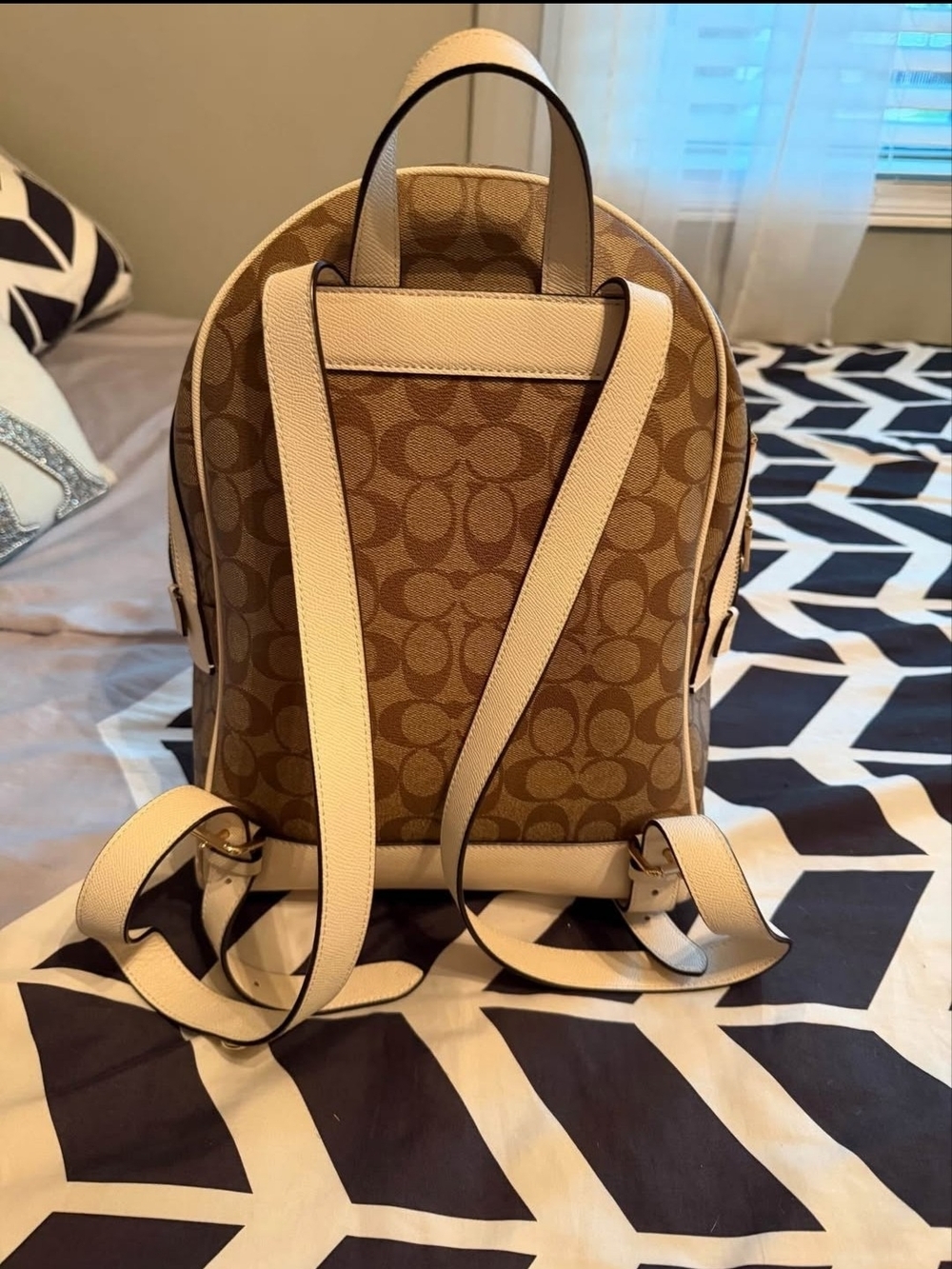Coach Court Backpack And Slim Wallet Set Signature Canvas Chalk White 5671 F5402 - Picture 3 of 6